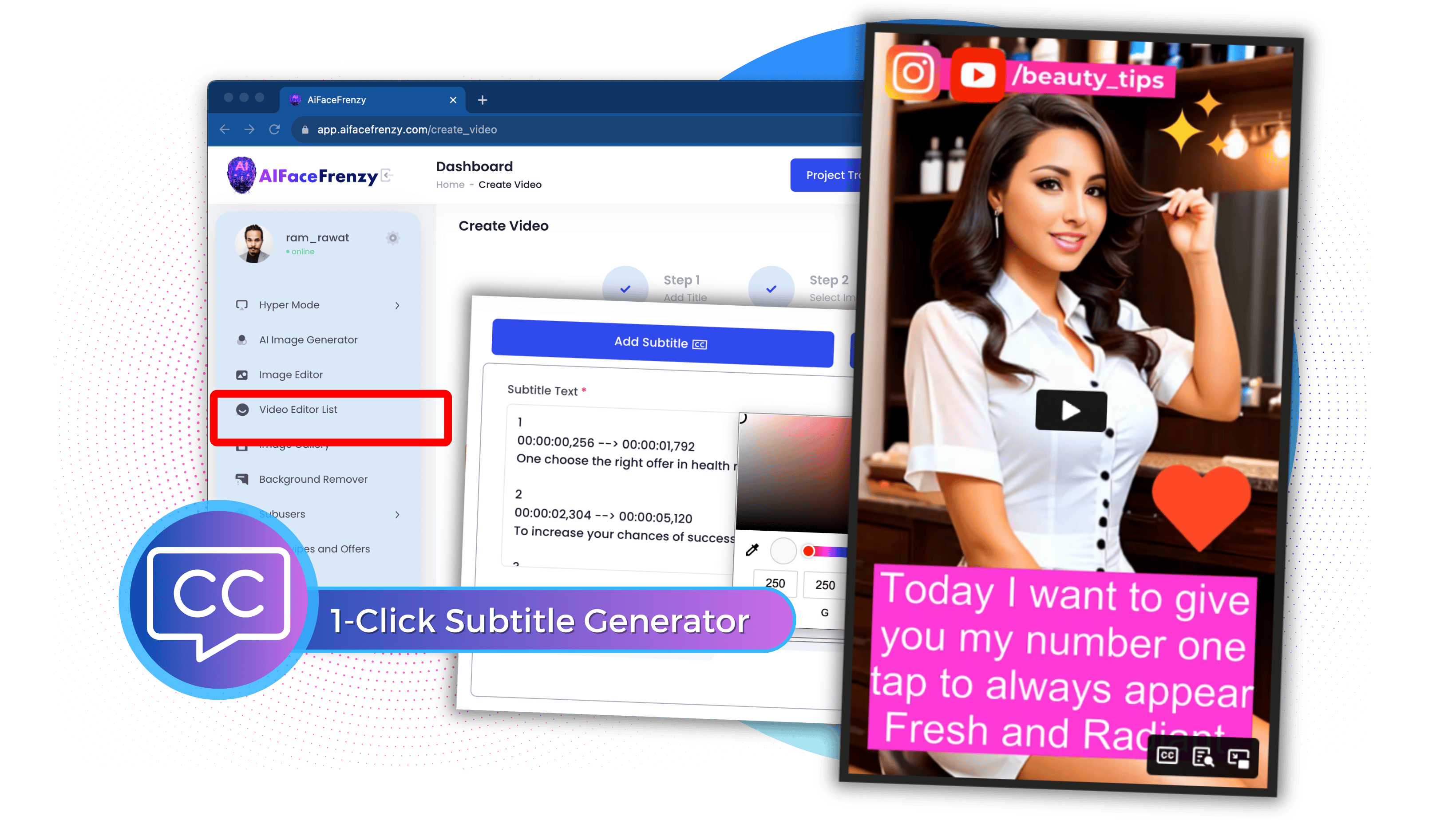 
Reach A Broader Audience with 1-Click Subtitle Generator