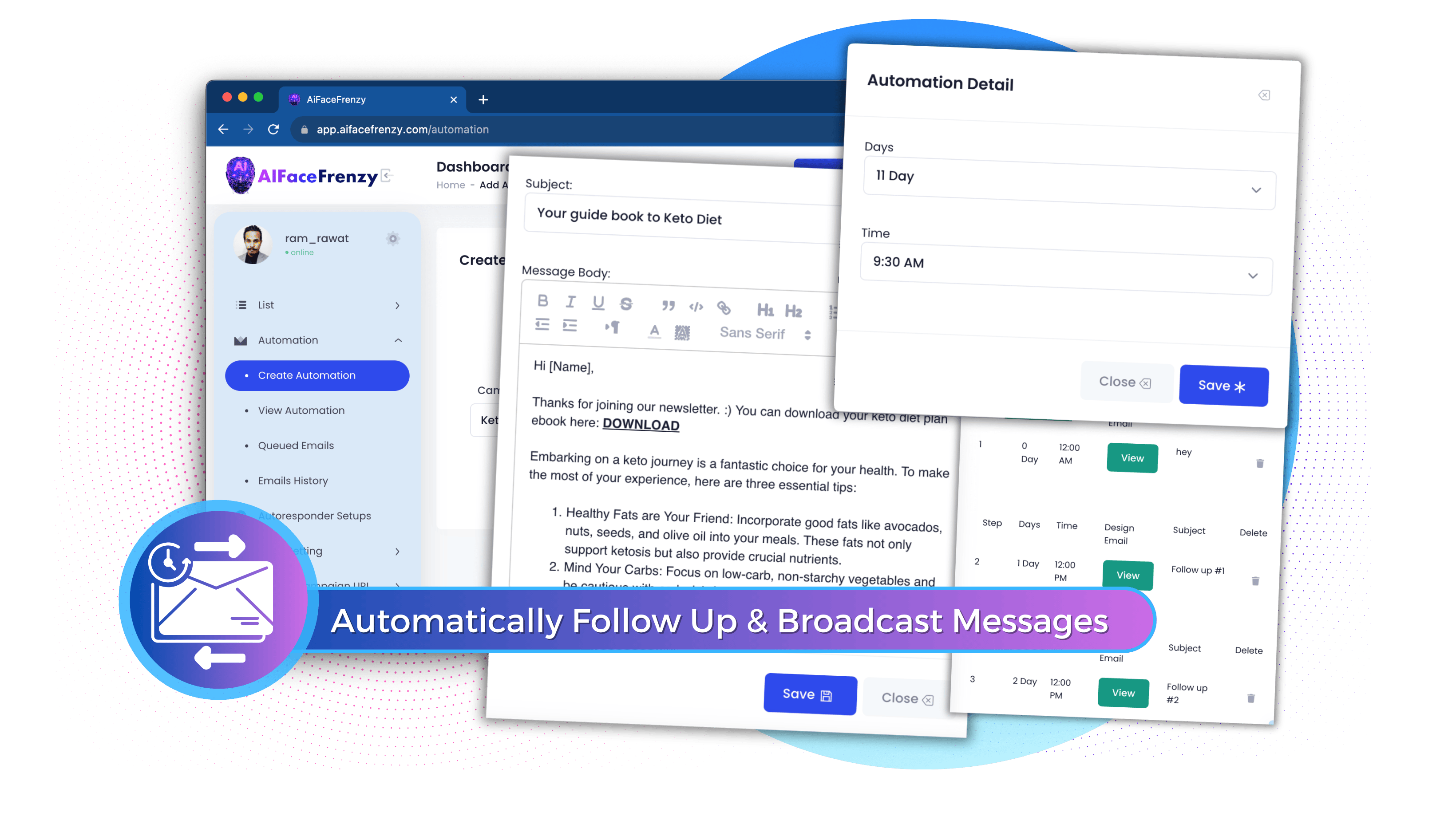 
Automatically Follow Up & Broadcast Messages To Make Sales On Automation