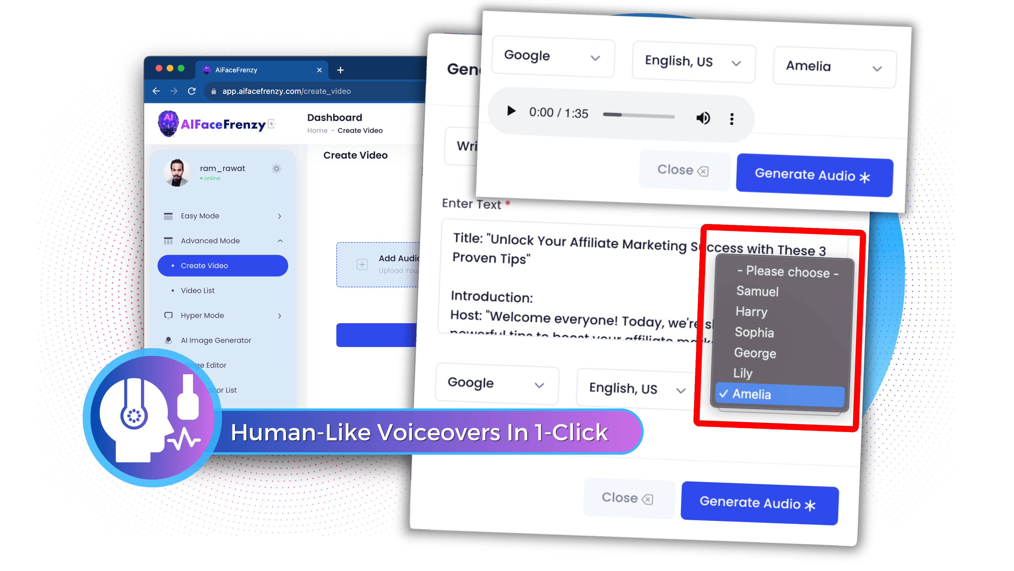 
Turn Your Scripts Into An Emotional Human-Like Voiceover In 1-Click!